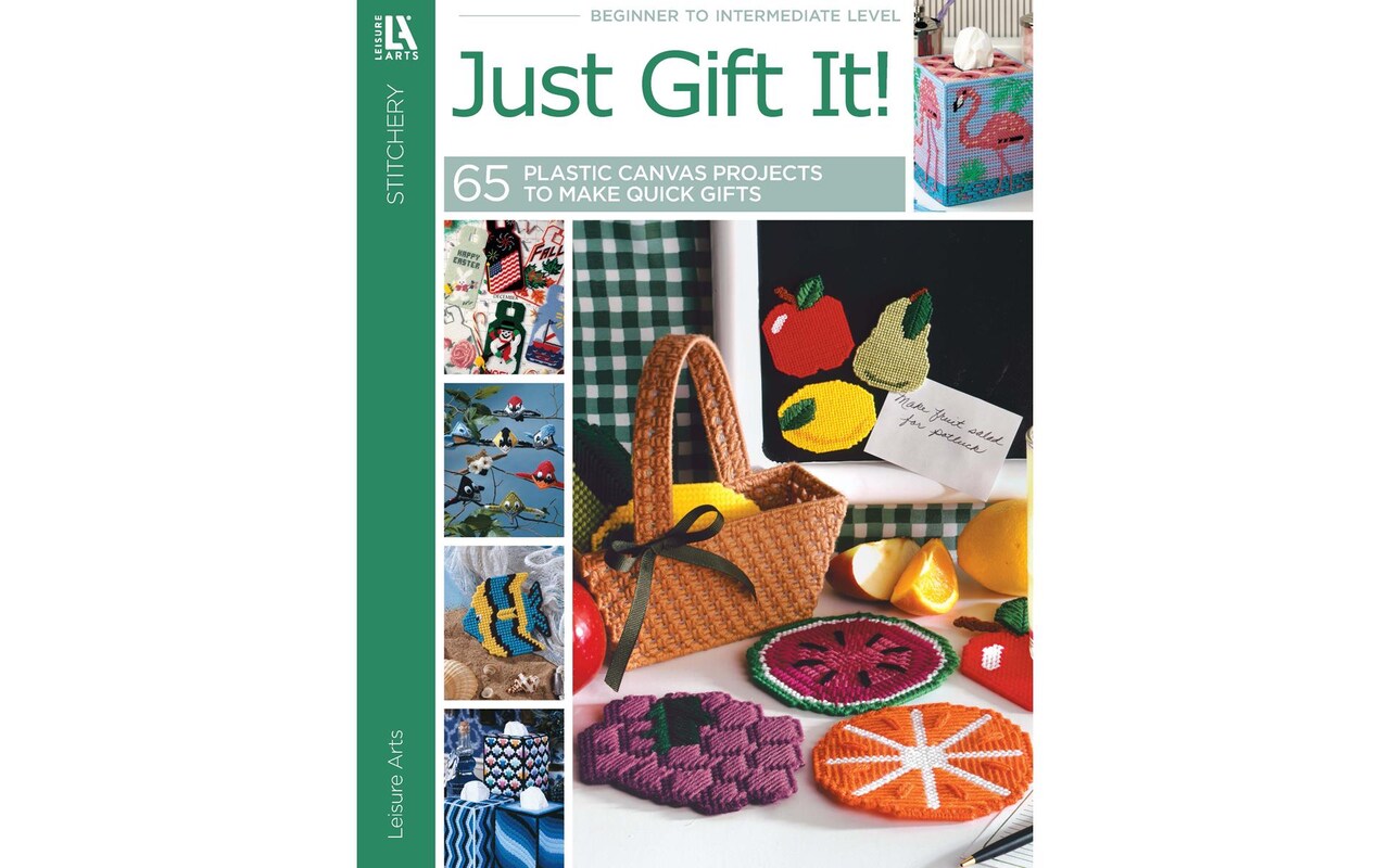 Leisure Arts Just Gift It! 65 Plastic Canvas Book - plastic canvas books and patterns for gift giving, decoration, Christmas decor - plastic canvas patterns